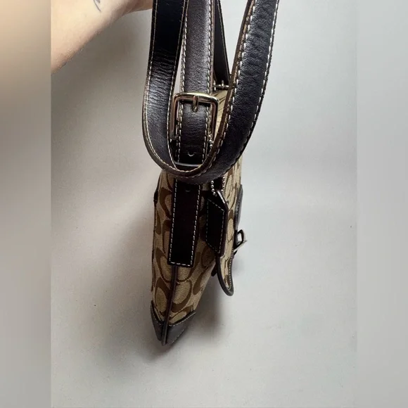 Coach Signature Smoke Canvas Crossbody Bag #6079 Y2K - Picture 6 of 10